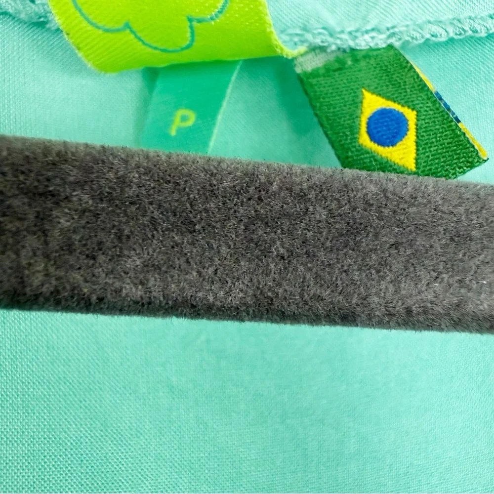 Farm Rio Turquoise Crochet Detail Long Sleeve Crop Top Size P